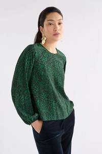Elk Muraa Top - Green Sinda Print