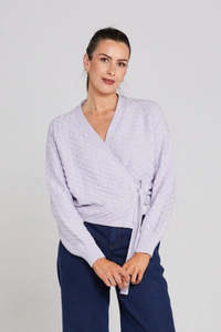 Extra 20 Off Sale: Thing Thing Wrapt Cardigan - Lilac