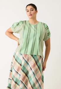 Nancybird Jolene Top - Green Stripes