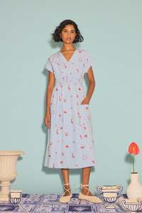 Nancybird: Nancybird  Hana Wrap Dress - Motif Embroidery