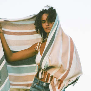 Gifts For Summer Days: Slowtide Turkish Towel - Zoey Multi Stripe