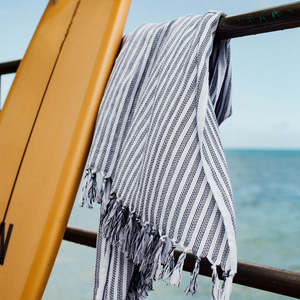 Gifts For Summer Days: Slowtide Turkish Towel - Koko Black Stripe