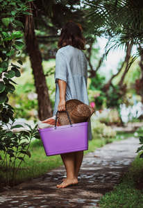 Hinza: Hinza Green Plastic (Sugar Cane) Bag Large - Lilac