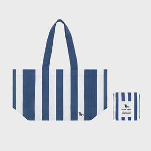 Dock Bay: Dock & Bay Beach Tote - Navy Stripe M