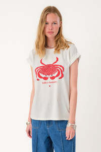 Lollys Laundry Roma Crab Tee  - White