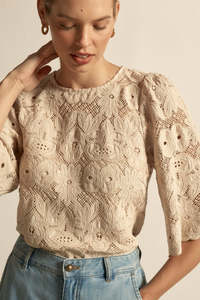 Zoe Kratzmann: Zoe Kratzmann Glisten Top - Vintage Cream