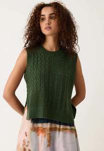 Nancybird: Nancybird Billie Cable Vest - Cypress Green