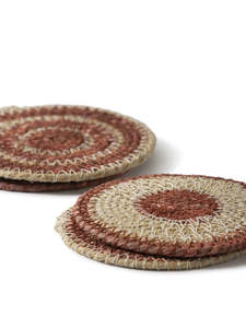Drinkware Bar: Citta Agora Coasters Set 4 - Cherry/Natural