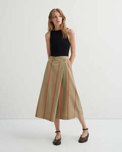 Kowtow Fold Skirt - Nasturtium Stripe