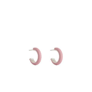 Elk Jewellery: Elk Emal Mini Hoop Earrings - Rosewood