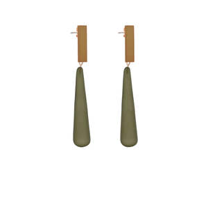 Elk Jewellery: Elk Arens Drop Earrings - Dark Olive