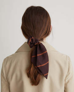 Yerse: Yerse Silk Bow Tie - Brown Striped
