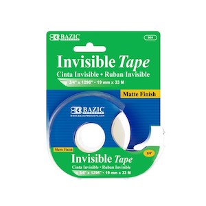Dollar: BAZIC Invisible Tape w/ Dispenser (Product Of USA)
