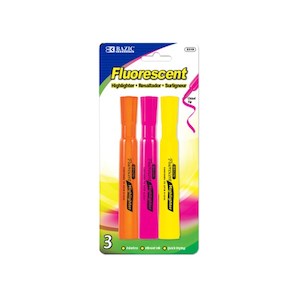 Dollar: BAZIC Desk Style Fluorescent Highlighters (Product of USA)
