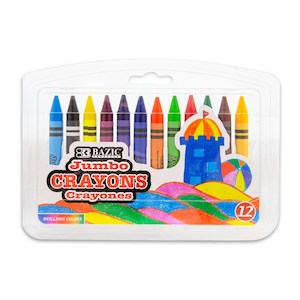Stationery Near Me: BAZIC 12 Color Premium Jumbo Crayons (Product of USA)