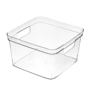 Clear Storage Boxes: Square storage box with handle - L - 25.4*25.4*15.2(cm)