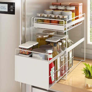 2 Tier Sink Rack Pullout Drawers