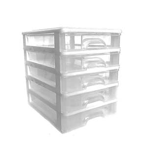 Matching Dressers: Drawer Set A4 5 Tier - Clear Drawers