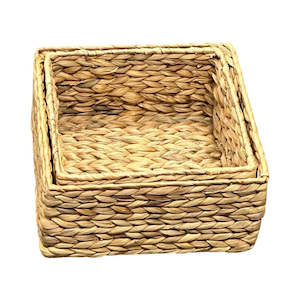Water Hyacinth Nesting Square Basket(Set of 2pcs)