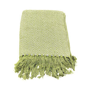 Soft Throws: Classio Cool Chevron Throw- Green
