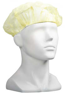 Polypropylene Bouffant Hats - Yellow, 610mm Wide, 12gsm (600) *For Larger Hair Styles