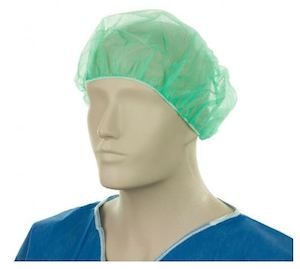 Derby Hat: Polypropylene Bouffant Hats - Green, 610mm Wide , 12gsm (600) *For Larger Hair Styles