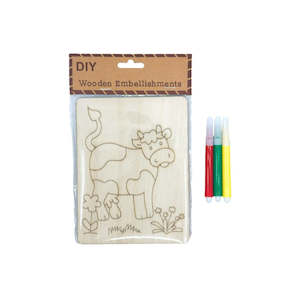 Adult Craft Gift: DIY Mini Wood Craft Board - Cow Field
