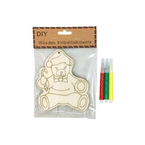 DIY Mini Wood Craft Cutout - Teddy