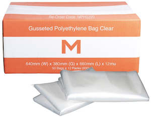 FP Gusseted Polyethylene Bag - Clear, 640mm x 380mm x 660mm x 12mu (600)