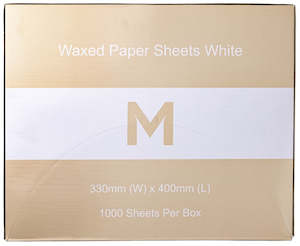 Tableware: Waxed Paper Sheets Large - White, 330mm x 400mm, 40gsm (4000)
