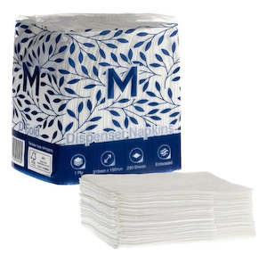 Tableware: Compact Dispenser Napkins D Fold - White, 180mm x 215mm, 1 Ply, FSC Mix® (Pack Of 5000)