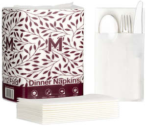 Airlaid Dinner Napkins Pocket Fold - White, 420mm x 400mm, 1 Ply, FSC Mix® (Pack Of 500)