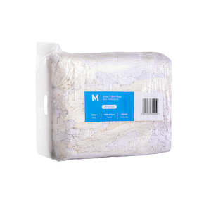 Cleaning Utensils: White T-Shirt Rags - White, 10.0kg Compressed Bag (1) *A Grade Quality
