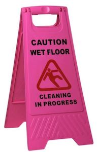 Safety Sign Wet Floor - Pink, 290mm x 660mm (10)