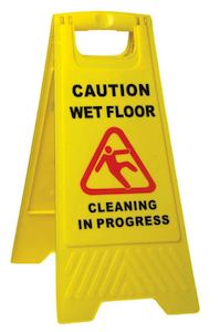 Cleaning Utensils: Safety Sign Wet Floor - Yellow, 290mm x 660mm (10)