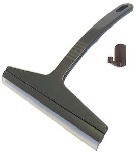 Cleaning Utensils: Bathroom Squeegee - Silver, Includes Hook (6)
