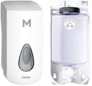 Liquid Wall Dispenser - White, 1000ml Capacity (1) + Includes Empty Cartridge