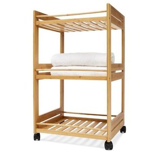 New Collection: Bamboo 3-Tier Trolley with wheels