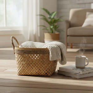 EcoNest Bamboo Basket 20x20x26cm