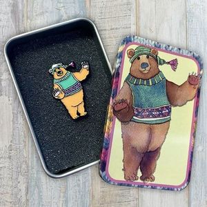 Products: Emma Ball Woolly Bear Pin in a Tin