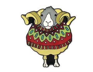 Products: Emma Ball Woolly Sheep in Red Sweater Enamel Pin