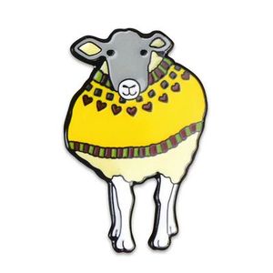 Emma Ball Pin in a Tin Sheep in Yellow Sweater