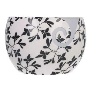 Scheepjes Yarn Bowl - Black Leaf unbreakable, 15x10cm