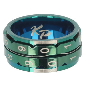 Knitpro Mindful Row Counter Ring in Wooden Box - Teal