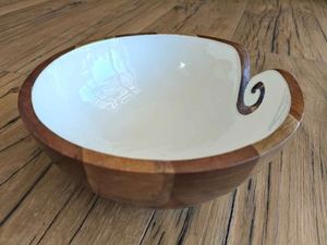 Scheepjes Yarn bowl wood with enamel 22x10cm white