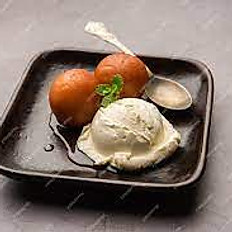 Products: Gulab Jamun with Vanilla Ice cream - per serving Chatori Gali