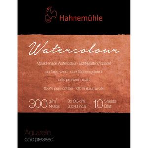 HAHNEMUHLE PROFESSIONAL WATERCOLOUR BLOCK 300GSM COLD PRESSED 10 SHEETS
