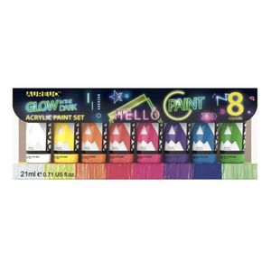 Aureuo Acrylic Paint Glow in the Dark Set 8