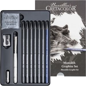 Drawing Pencils: Cretacolor Hippo Monolith Graphite Tin Set 11