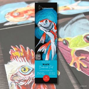 Watercolour Ink Gouache: HAHNEMUHLE MIXED MEDIA BOOKMARK PAD 250G BLACK